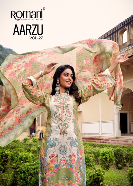 Aarzu Vol 27 By Romani Mal Cotton Printed Dress Material Wholesale Market In Surat